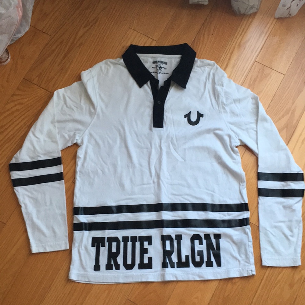 True Religion Rugby Long Sleeve Polo - Size XL - EUC